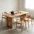 63 Solid Wood Conference Table Modern Farmhouse Rectangular Meeting Table For 4 6 People