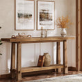 63 Solid Wood Console Table 2 Tier Farmhouse Entryway Sofa Table For Living Room Hallway 63 L X 13.8 W X 32.7 H