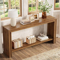 63 Solid Wood Console Table Farmhouse Narrow Long Entryway Table