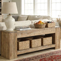 63 Solid Wood Console Table Low Entryway Table With Storage