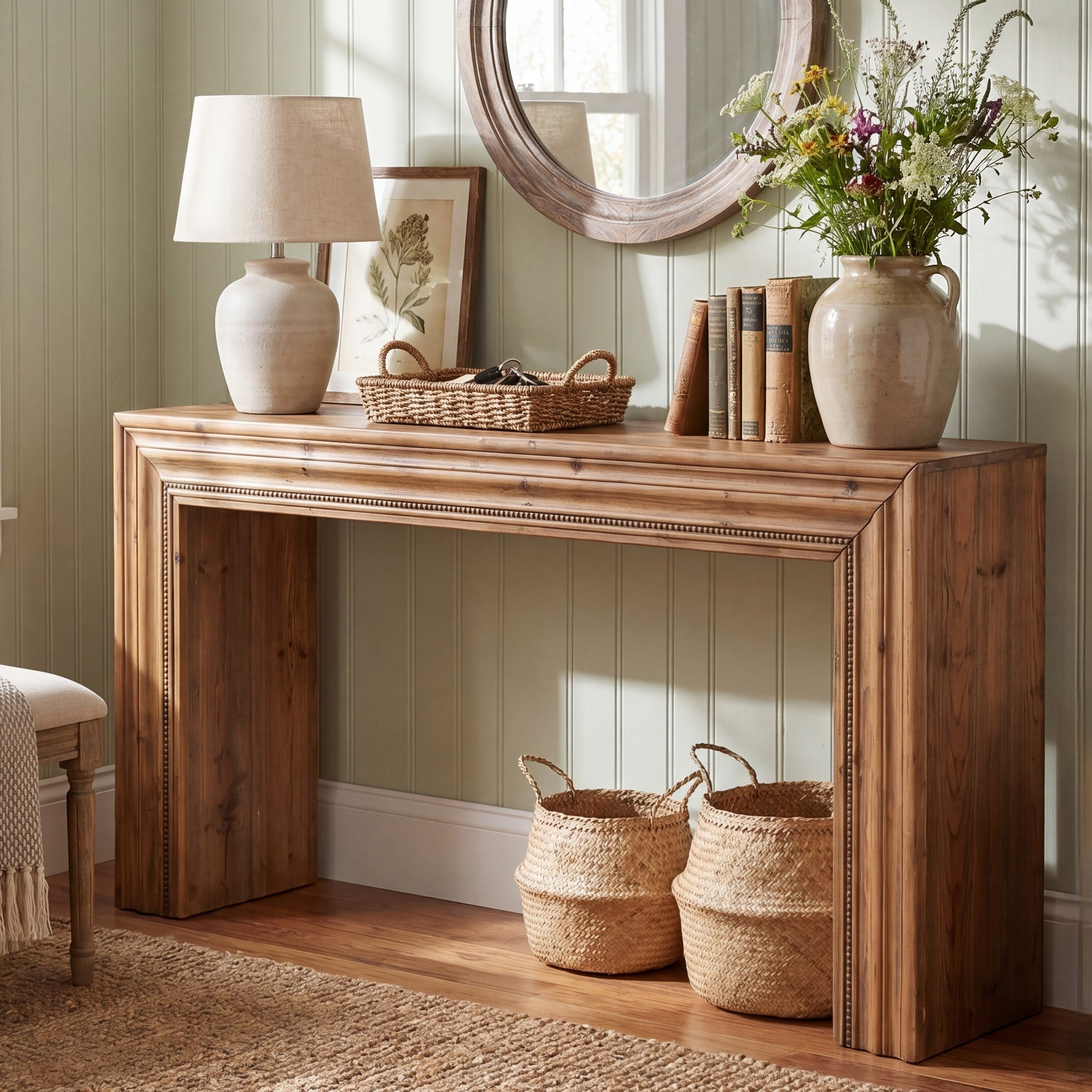 63 Solid Wood Console Table Narrow Sofa Table Behind Couch Entryway Table For Living Room Hallway Foyer