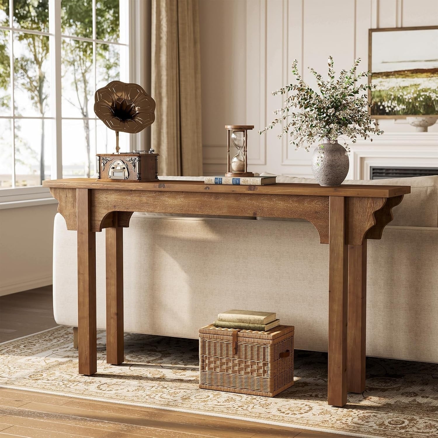 63 Solid Wood Console Tables For Entryway Modern Rustic Sofa Table For Living Room Hallway Foyer