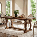 63 Solid Wood Dining Table For 4 6 Diamond Parquetry Top And S Scroll Legs