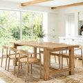 63 Solid Wood Dining Table For 6 Rustic Kitchen Table With Footrest