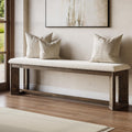 63 Solid Wood Upholstered Bench Modern Rustic Entryway Bench With Cushion 62.99 W X 13.78 D X 18.11 H