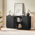 63 Vertical Stripe Buffet Cabinet Sideboard With Stoarge Curved Wave Design Tv Stand For Bedroom Living Room