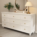 63 Wide 9 12 Drawer Dresser For Bedroom Modern Farmhouse Double Dresser With Gold Knobs Large Storage Chest