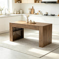 63 Wood Dining Table With 2 Drawers Side Storage N A