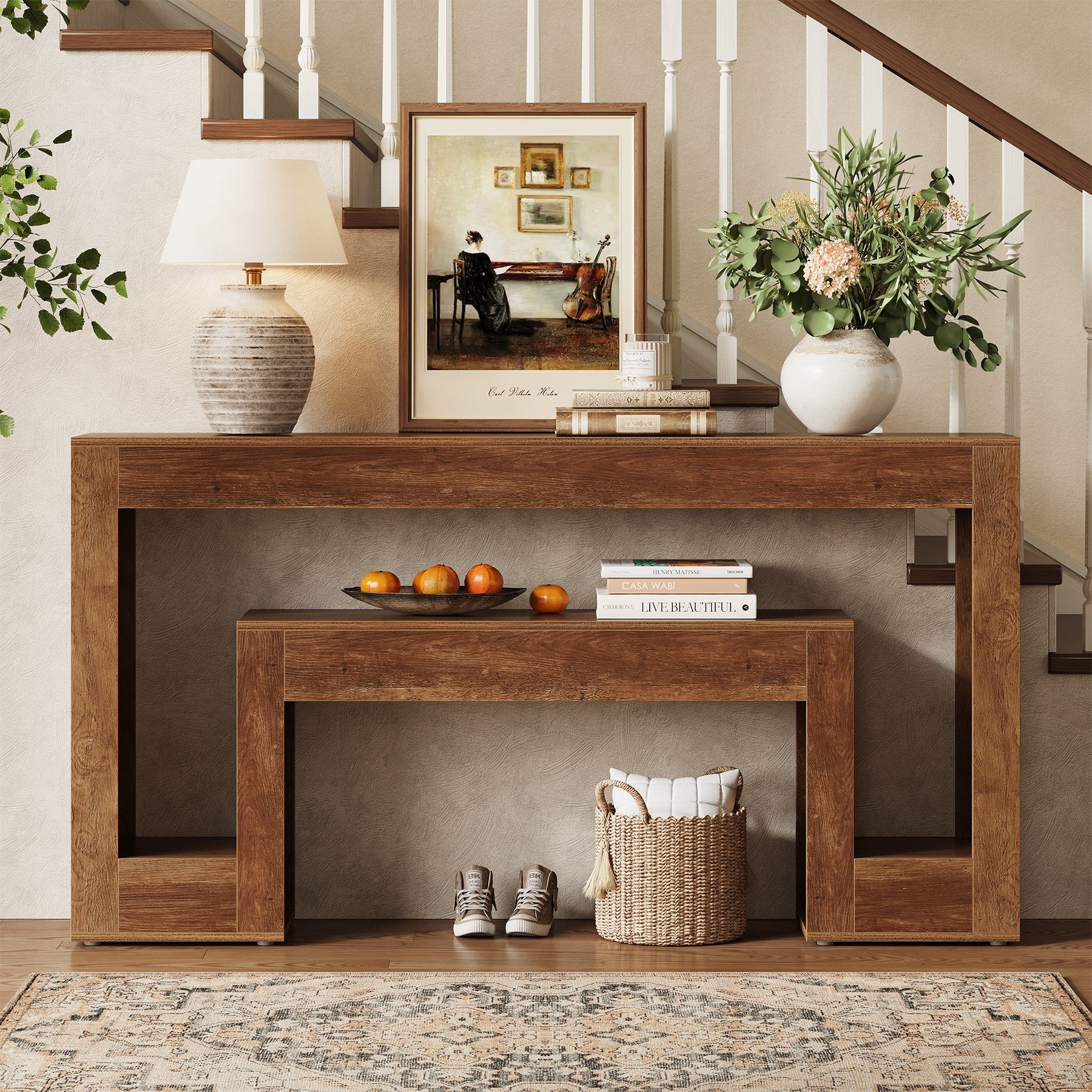 63 Console Table For Entryway 2 Tier Entryway Console Table