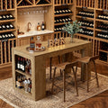 63 Bar Table With 2 Shelves High Top Bar Station With Storage