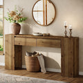 63 Solid Wood Console Table With Drawers For Entryway Behind Sofa