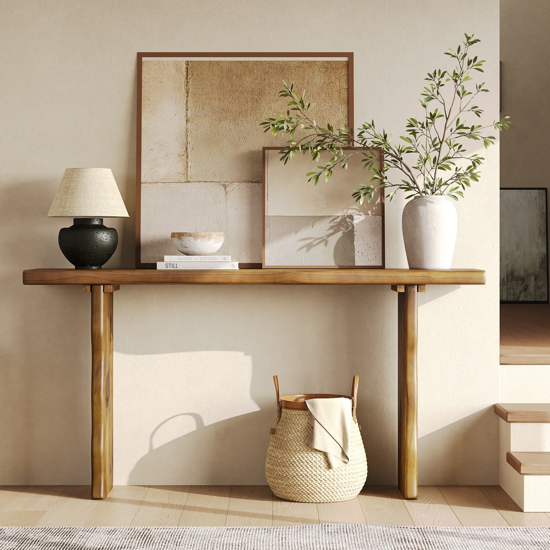 63 Solid Wood Console Table