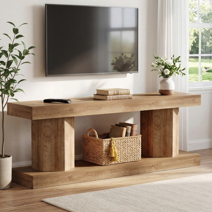 63 Tv Stand For Up To 70 Tvs Media Console With 2 Open Shelves