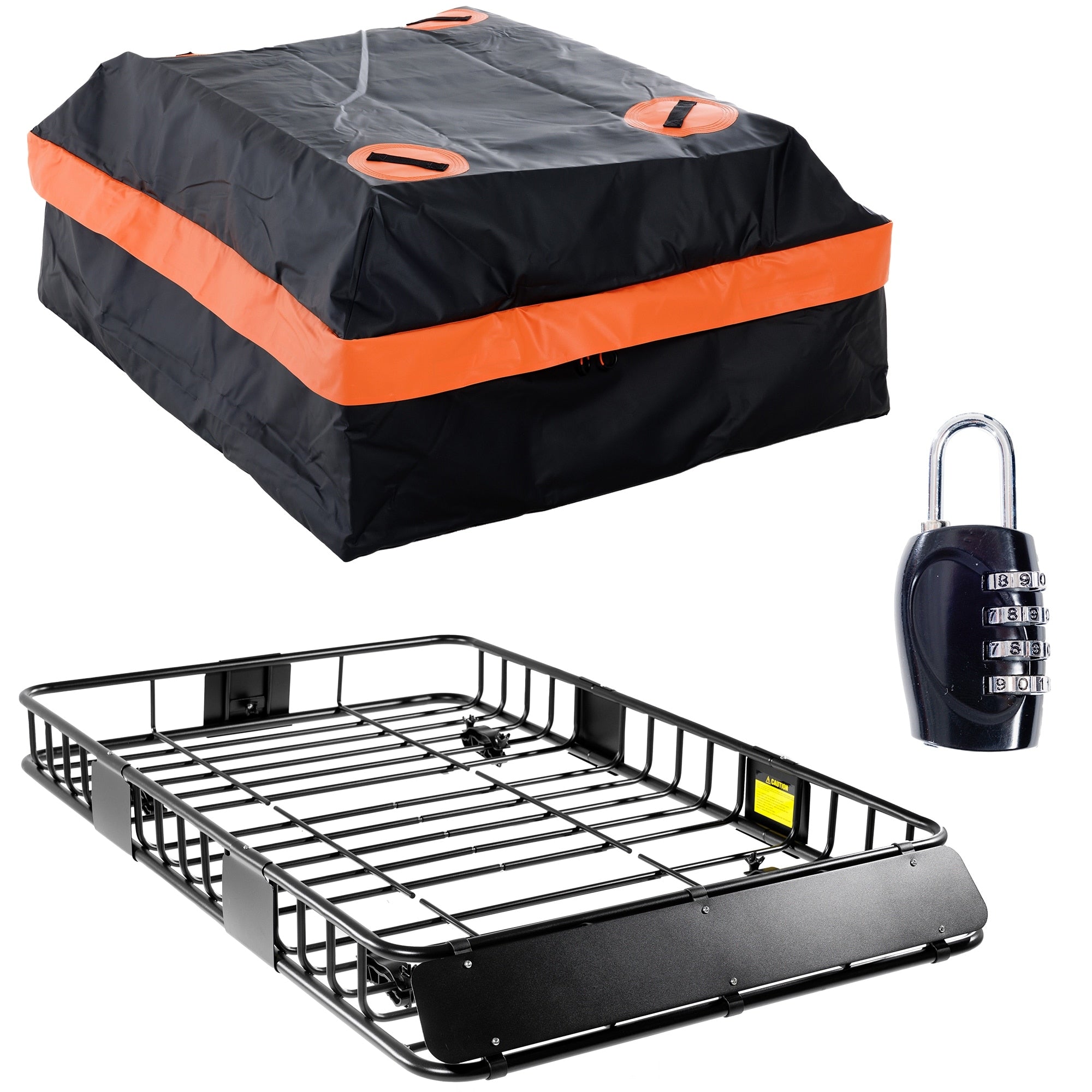 64 Inch Universal 250Lb Heavy Duty Roof Rack Cargo With 500D Pvc Waterproof Cargo Bag Car Top Luggage Holder Carrier Basket