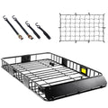 64 Inch Universal 250Lb Heavy Duty Roof Rack Cargo With Cargo Net Ratchet Straps Car Top Luggage Holder Carrier Basket