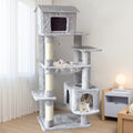 64 In Cat Tree With Unique Cat House Hammock Scratching Posts Plush Cat Tower For Indoor Cats For Multiple Cats