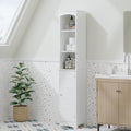 64.17 Tall Bathroom Storage Cabinet With Adjustable Shelves Slim 1 Doors Freestanding Cabinet With Anti Tip Open Compartments
