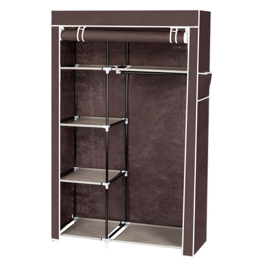 64 Portable Closet Storage Organizer Wardrobe Clothes Rack With Shelves Black