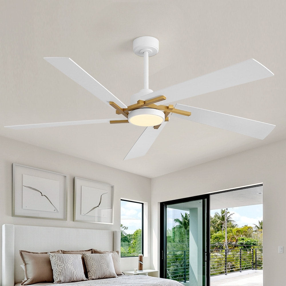 64In 5 Plywood Blades Indoor Standard Ceiling Fan With Integrated Led And Remote 64