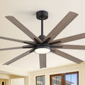 65 Inch Modern Ceiling Fan With Led Light 6 Speed Remote Control Quiet Reversible Dc Motor Timer Function