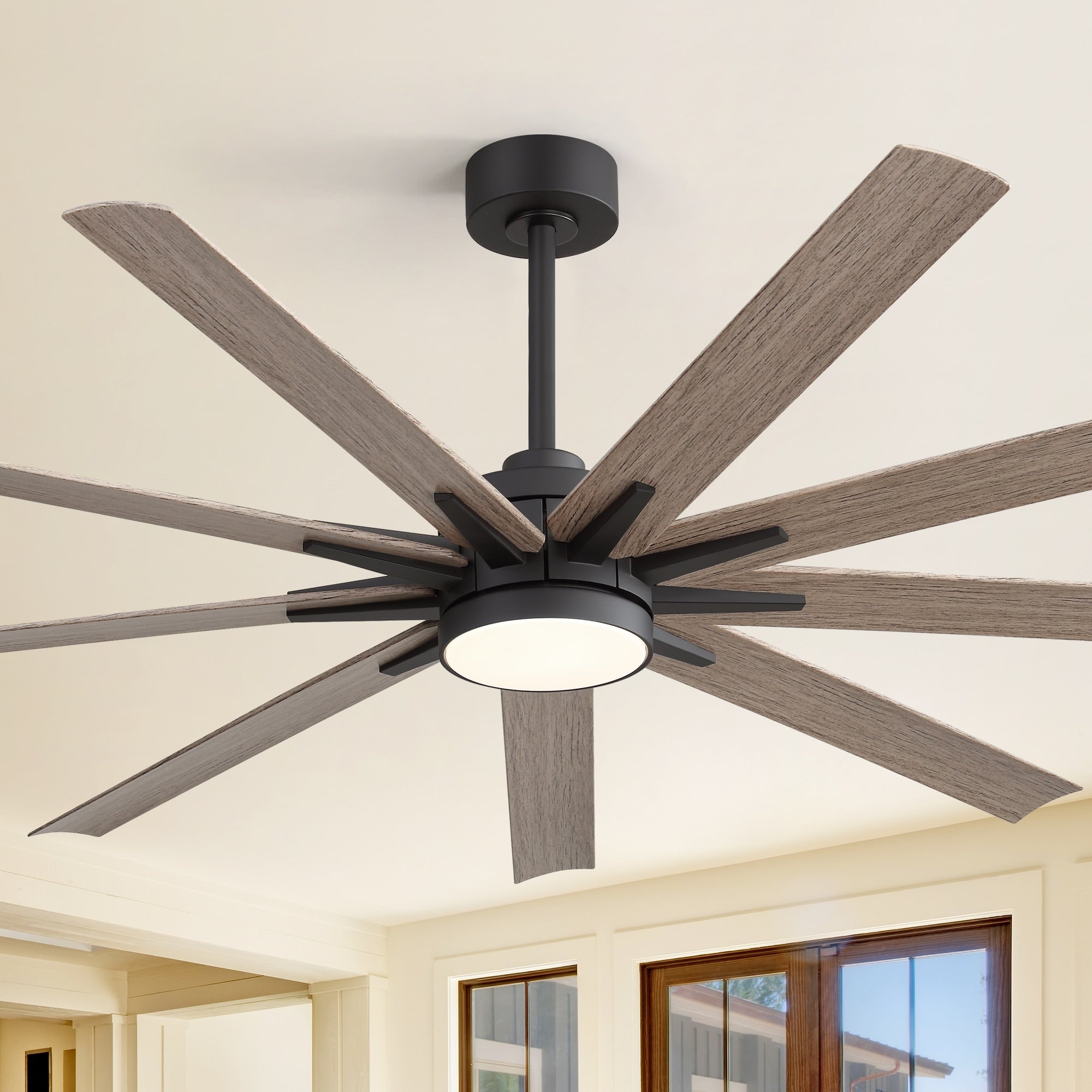 65 Inch Modern Ceiling Fan With Led Light 6 Speed Remote Control Quiet Reversible Dc Motor Timer Function