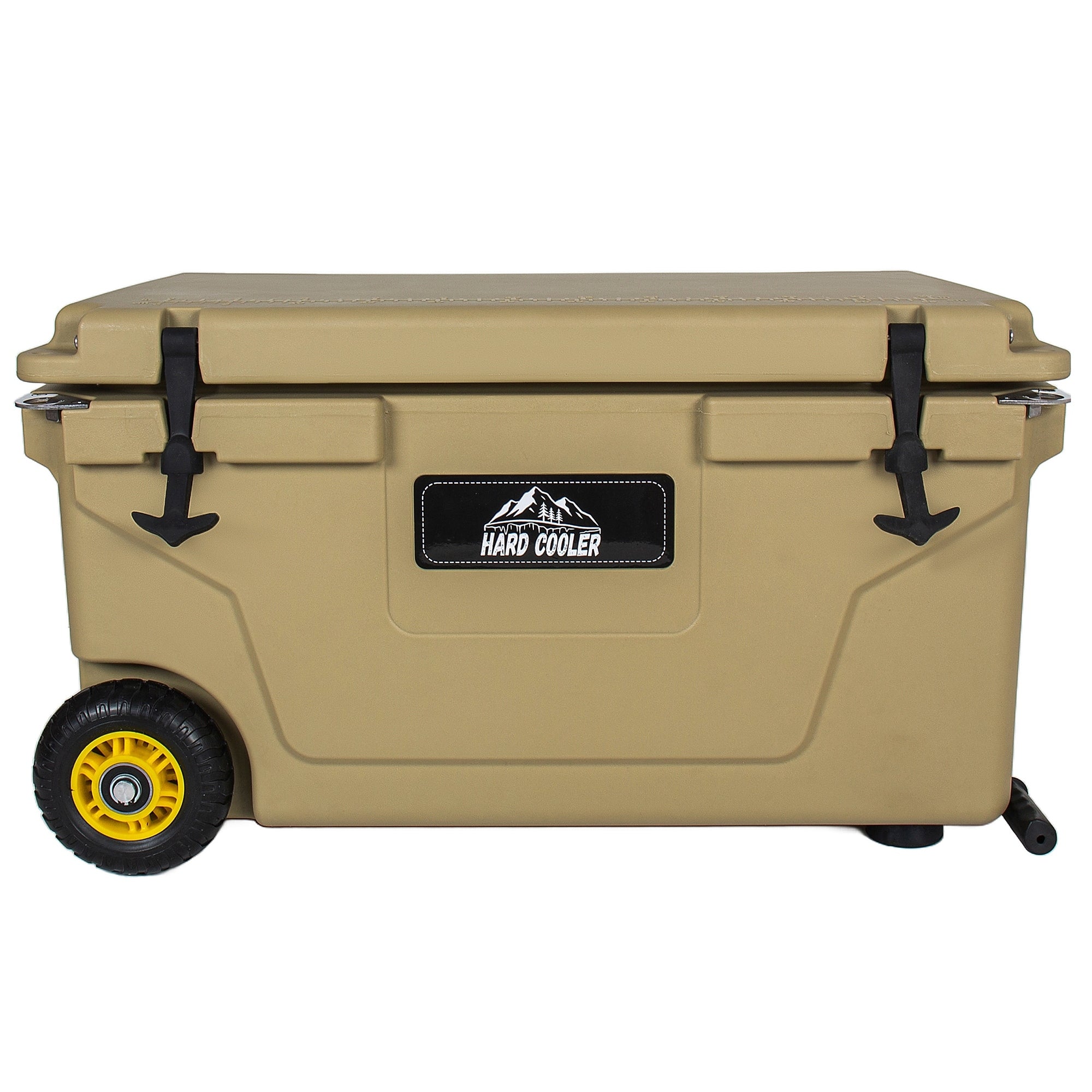 65 Quart Khaki Cooler Ultra Tough Hard Shell Ice Chest Heavy Duty Insulated Portable Cooler With 6 Day Ice Retention