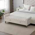 65.55 Wide Modern Upholstered Storage Bench With Rolled Armrest