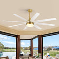 65 Led Ceiling Fan With Light For Large Room Modern Indoor Fan Dc Motor Remote 6 Speed Quiet Reversible Remote Control
