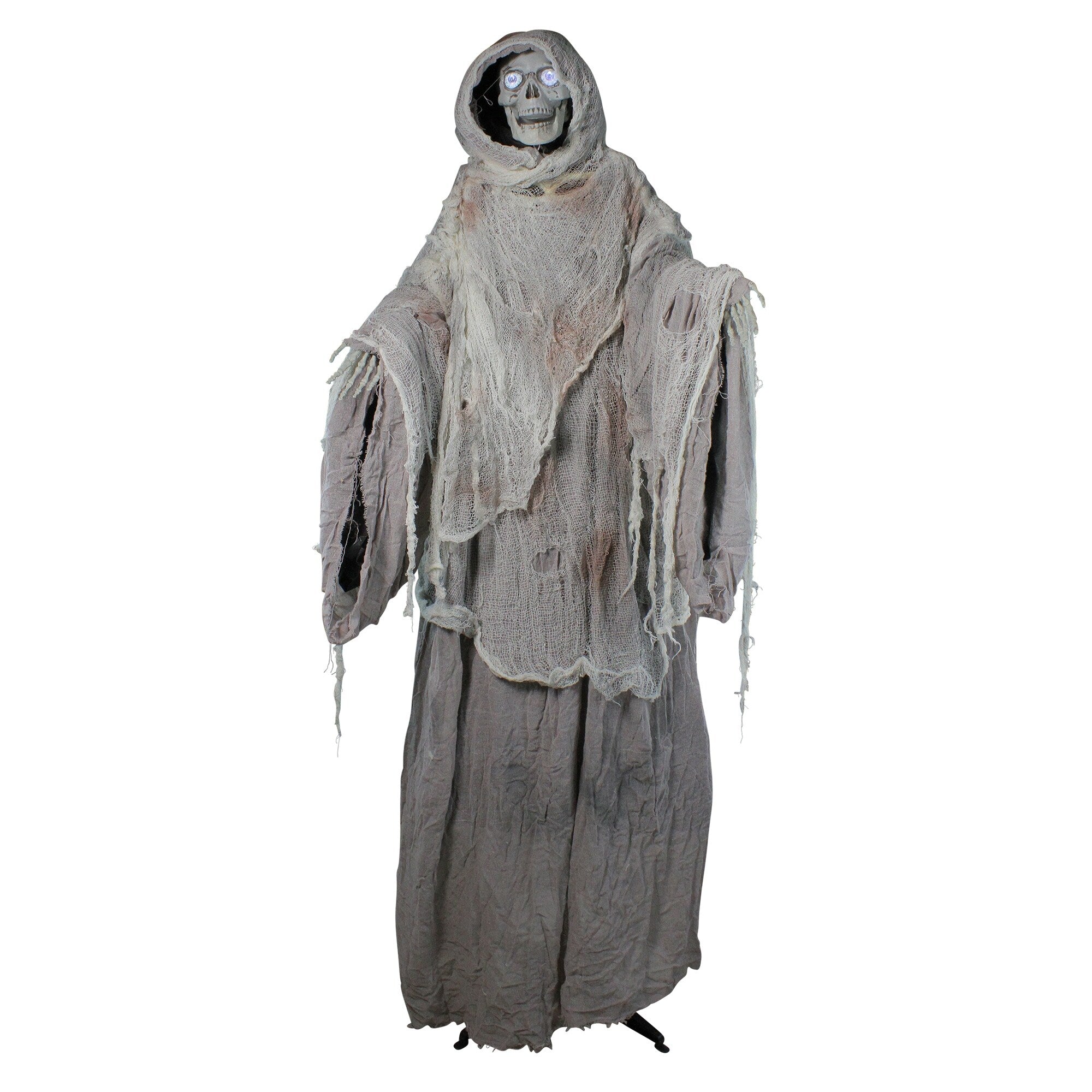 65 Touch Activated Lighted Standing Master Of Death Animated Halloween Decoration With Sound