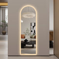 65 X 21 Led Full Length Wall Mirror Symmetrical Arch Design With Frosted Glass Border Copper Free Silver Glass