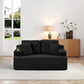 66.5 Boneless Sofa Couch With 2 Pillows 2 Seater Sofa Couch Upholstered Loveseat With Side Pocket