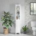 66.92 Inch Tall Bathroom Storage Cabinet Slim Freestanding Cabinet With Adjustable Shelves Anti Tip Design White