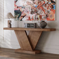 66 Mid Century Modern X Leg Console Table With Wood Veneer For Small Space