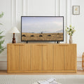 67 Inch Modern Wavy Sideboard With Curved Design And Six Storage Doors