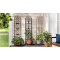 67 In. Metal Lattice Trellis With Planter Stand Tree Of Life