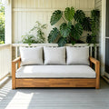 67.5 Outdoor 3 Seater Wooden Sofa With Thick Cushions