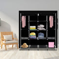 67 Clothes Closet Portable Wardrobe Clothes Storage Rack 12 Shelves 4 Side Pockets