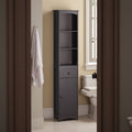 67 H Tall Bathroom Storage Cabinet Freestanding Linen Tower With 3 Tier Shelves Drawer Elevated Base Mdf Frame