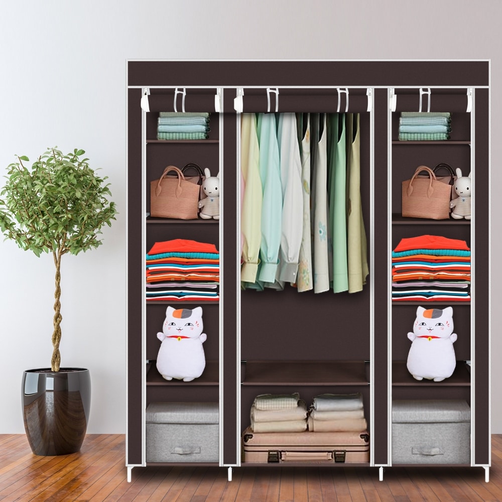 67 69 Portable Clothes Closet Wardrobe Storage Organizer With Non Woven Fabric