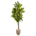 68 Dracaena Artificial Plant In Sand Colored Planter Real Touch