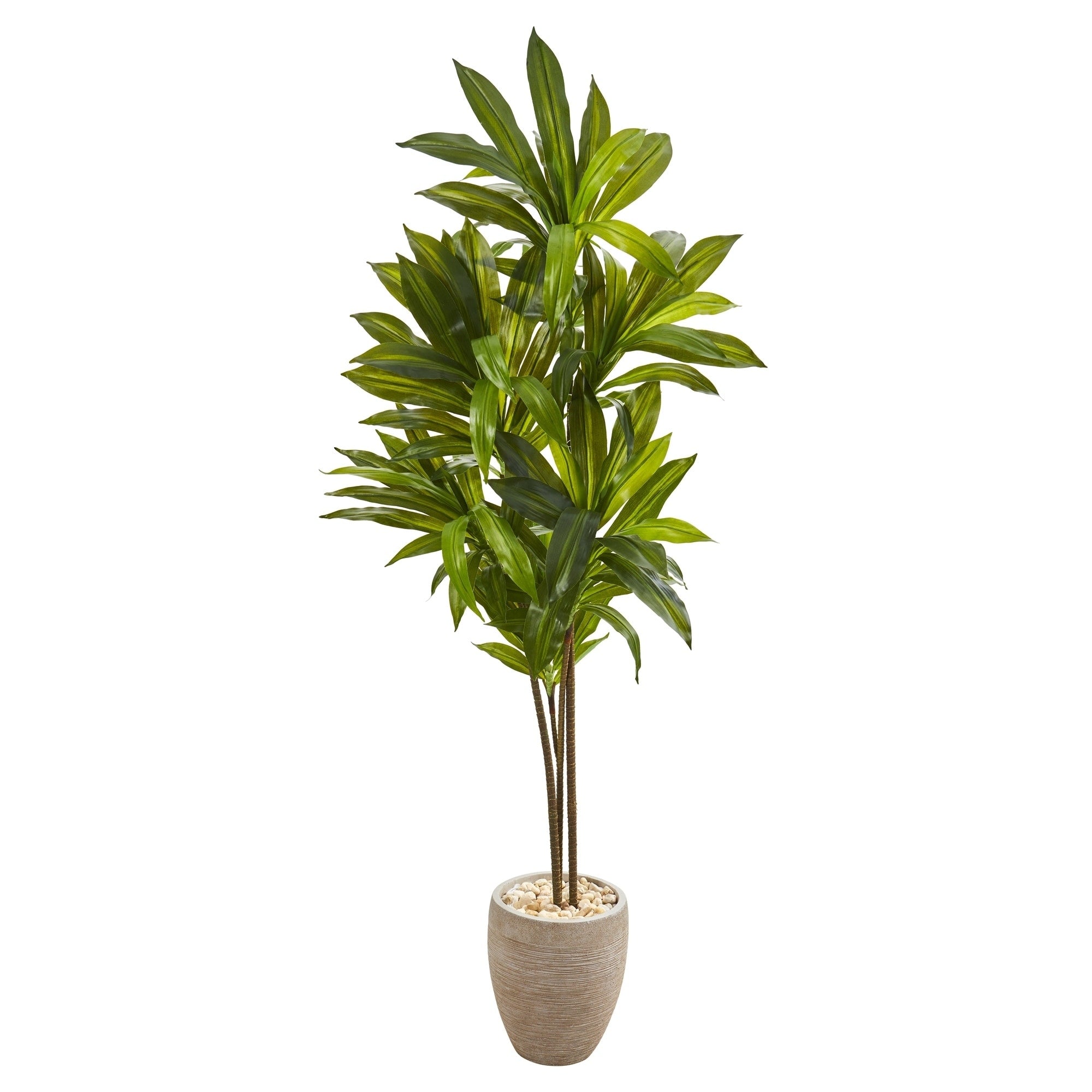 68 Dracaena Artificial Plant In Sand Colored Planter Real Touch