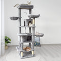 68 In Tall Multi Level Green Cat Tree With Hammocks Hanging Basket Cat Cave Removeable Cushion Scratching Posts