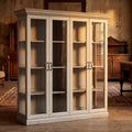68.5 Lighted Display Cabinet Pantry Farmhouse Wood Curio Cabinet With Led Warm White Light Usb Powered Storage Cabinet