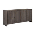 68 Brown 4 Door Solid Wood Media Credenza_Sideboard