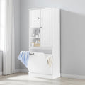 68 Tall Storage Cabinet With Adjustable Shelves Large Flip Out Basket Enclosed Cabinets Perfect For Bathroom Living Room