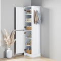 68 H Tall Bathroom Storage Cabinet Freestanding Storage Cabinet With Hook And Adjustable Shelf Mdf Board