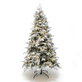 6Ft Pre Lit Flocked Artificial Pine Christmas Tree With Pinecones 73.2 H X 44.4 Diameter