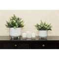 6In 4.75In Evil Eye Ceramic Footed Planter Set Of 2 Matte White