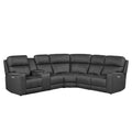 6Pcs 3 Power Recliners Leather Reclining Sectional With Cup Holders And Usb Usb C Charging