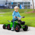 6V Kids Electric Car Minimalist Ride On Quad Green Ride On Multiple Terrains With Wear Resistant Wheels